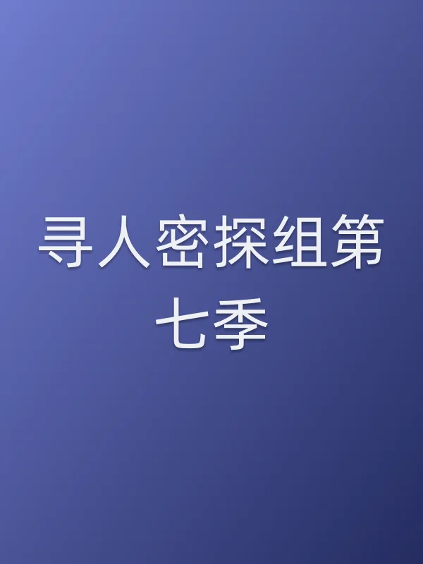 寻人密探组第七季