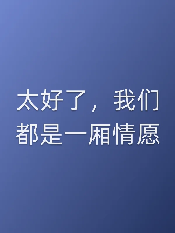 太好了,我们都是一厢情愿