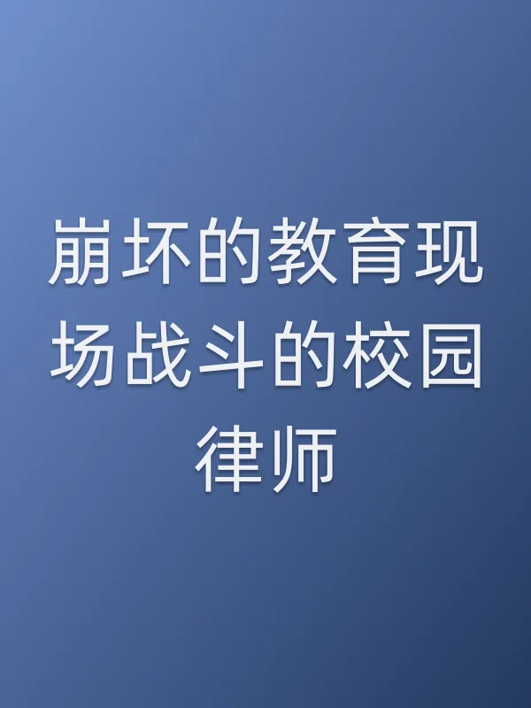 《崩坏的教育现场战斗的校园律师电视剧