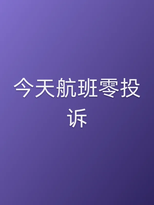 《今天航班零投诉电视剧