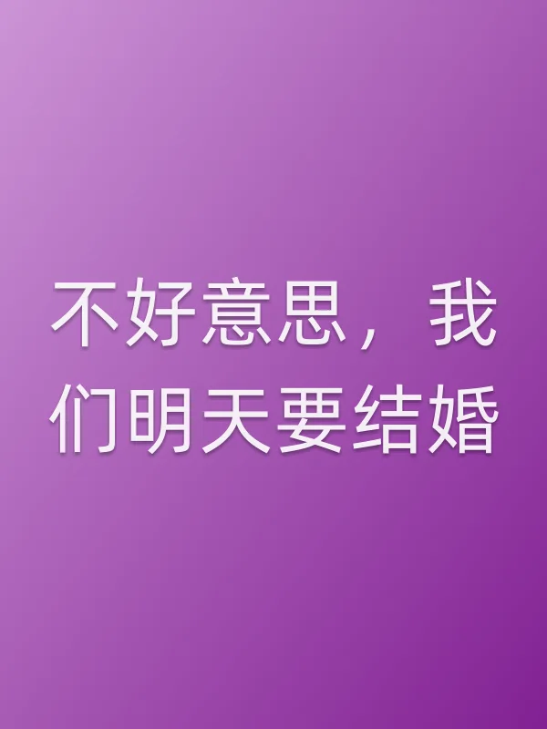《不好意思，我们明天要结婚电视剧