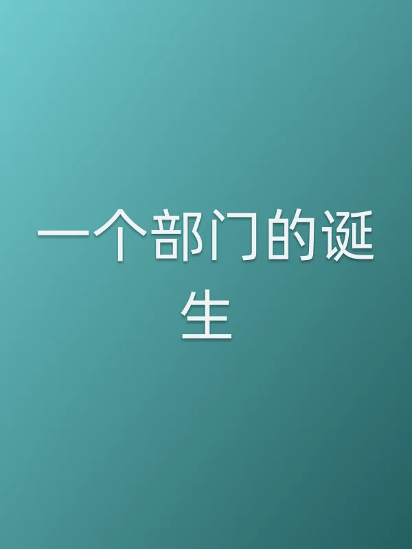 一个部门的诞生